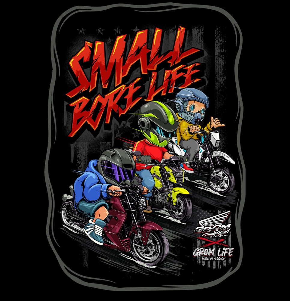 GROM SQUAD OFFICIAL X GROM LIFE ‘SMALL BORE LIFE’ LIMITED EDITION SHIRT / HOODIE
